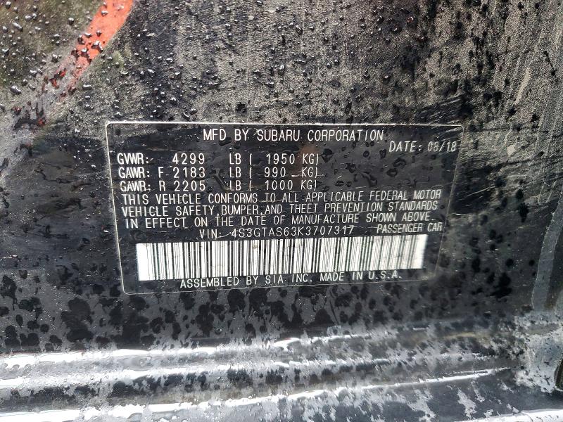 Продажа на аукционе авто 2019 Subaru Impreza, vin: 4S3GTAS63K3707317, номер лота: 77189345