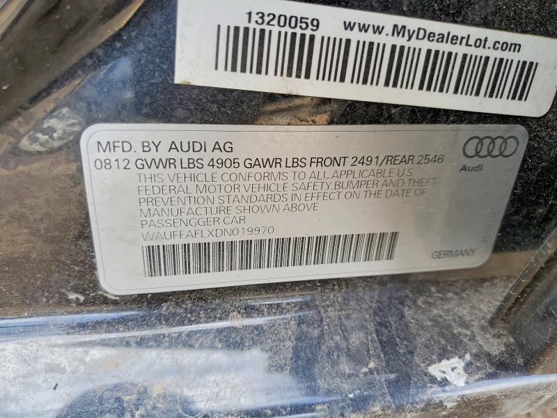 2013 Audi A4 მანქანა იყიდება აუქციონზე, vin: WAUFFAFLXDN019970, აუქციონის ნომერი: 79365135