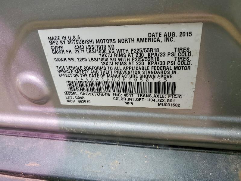 76382525 :رقم المزاد ، 4A4AP4AU2FE050735 vin ، 2015 Mitsubishi Outlander Sport مزاد بيع