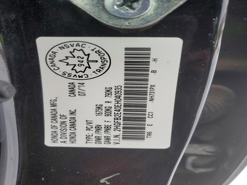 Aukcja sprzedaży 2014 Honda Civic, vin: 2HGFB2E40EH040935, numer aukcji: 96795515