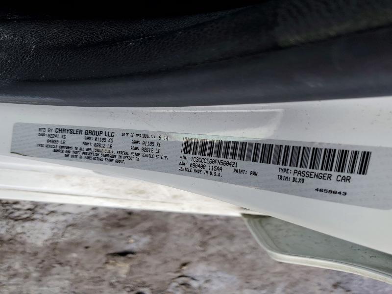 2015 Chrysler 200 მანქანა იყიდება აუქციონზე, vin: 1C3CCCEG0FN560421, აუქციონის ნომერი: 78327085