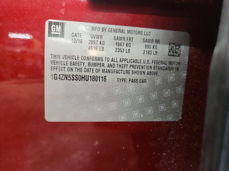 2017 Buick Lacrosse მანქანა იყიდება აუქციონზე, vin: 1G4ZN5SS0HU180116, აუქციონის ნომერი: 76744915