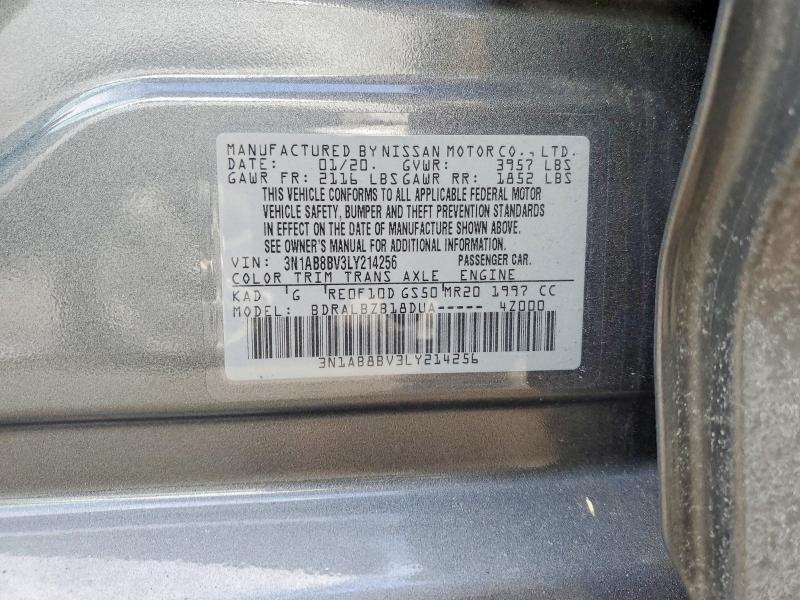 Aukcja sprzedaży 2020 Nissan Sentra, vin: 3N1AB8BV3LY214256, numer aukcji: 77068005
