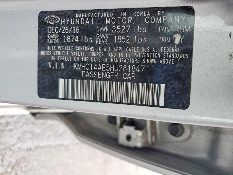 Aukcja sprzedaży 2017 Hyundai Accent Se, vin: KMHCT4AE5HU281847, numer aukcji: 77793865