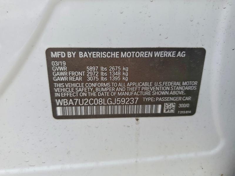 Aukcja sprzedaży 2020 Bmw 750, vin: WBA7U2C08LGJ59237, numer aukcji: 76711265