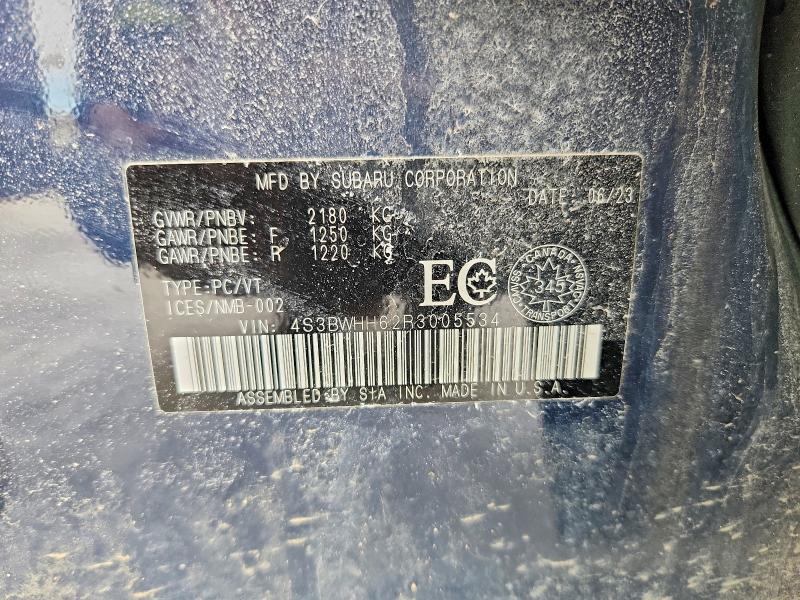 77975885 :رقم المزاد ، 4S3BWHH62R3005534 vin ، 2024 Subaru Legacy مزاد بيع