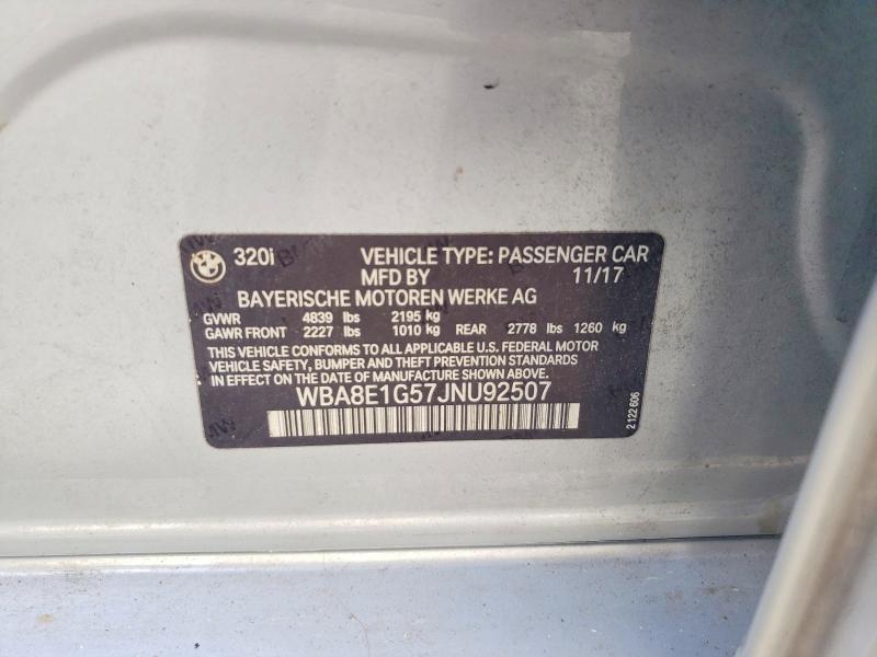 Продаж на аукціоні авто 2018 Bmw 320, vin: WBA8E1G57JNU92507, номер лоту: 78084765