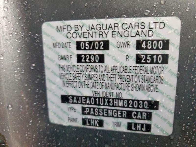 Aukcja sprzedaży 2003 Jaguar S-type, vin: SAJEA01UX3HM62030, numer aukcji: 77438325
