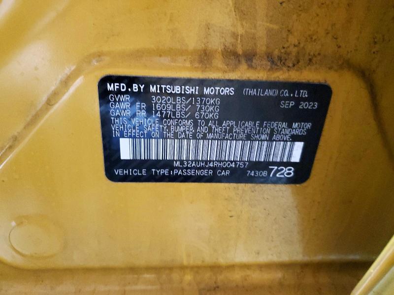 Продаж на аукціоні авто 2024 Mitsubishi Mirage, vin: ML32AUHJ4RH004757, номер лоту: 78095515