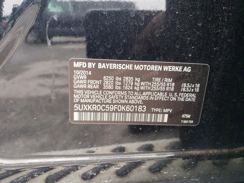 2015 Bmw X5 მანქანა იყიდება აუქციონზე, vin: 5UXKR0C59F0K60183, აუქციონის ნომერი: 75777705