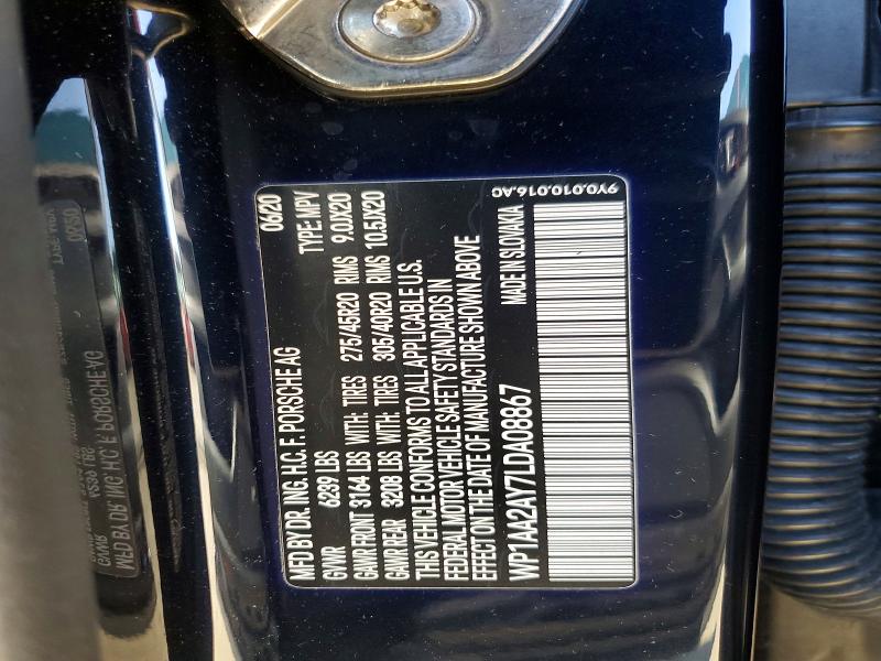 Продажа на аукционе авто 2020 Porsche Cayenne, vin: WP1AA2AY7LDA08867, номер лота: 75603145