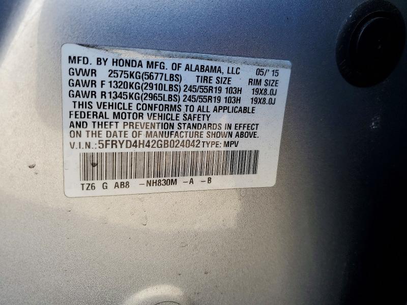 Aukcja sprzedaży 2016 Acura Mdx, vin: 5FRYD4H42GB024042, numer aukcji: 78026405