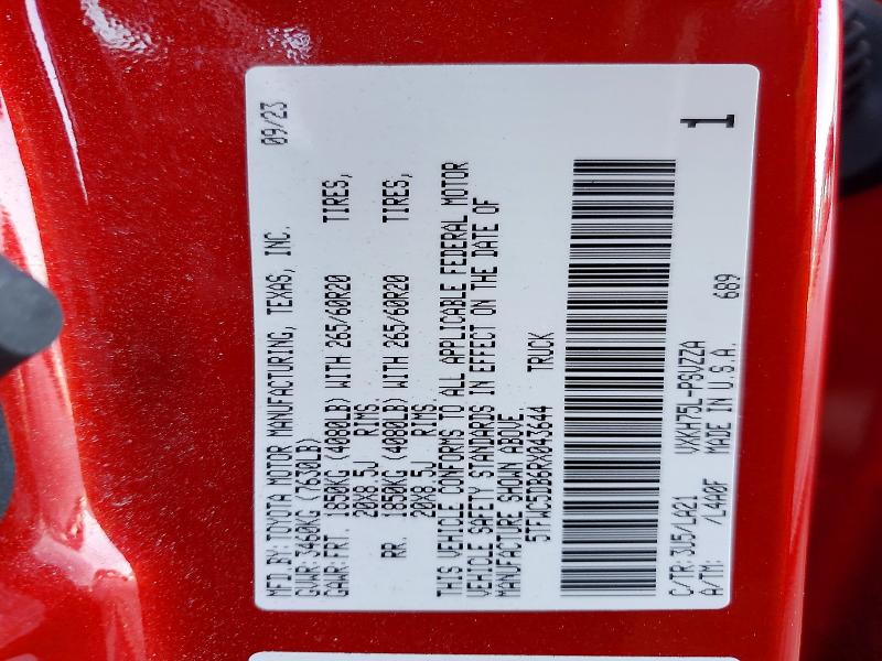 Aukcja sprzedaży 2024 Toyota Tundra, vin: 5TFWC5DB6RX043644, numer aukcji: 74597755