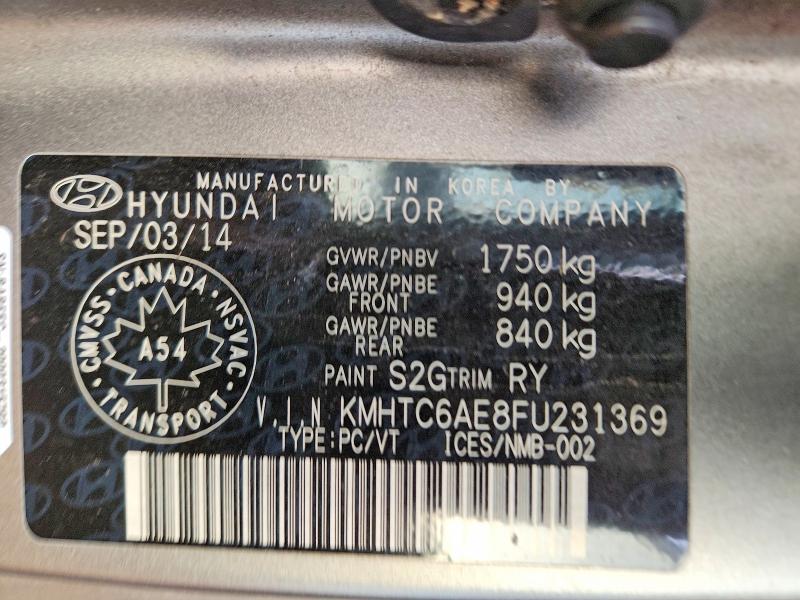 76337355 :رقم المزاد ، KMHTC6AE8FU231369 vin ، 2015 Hyundai Veloster مزاد بيع