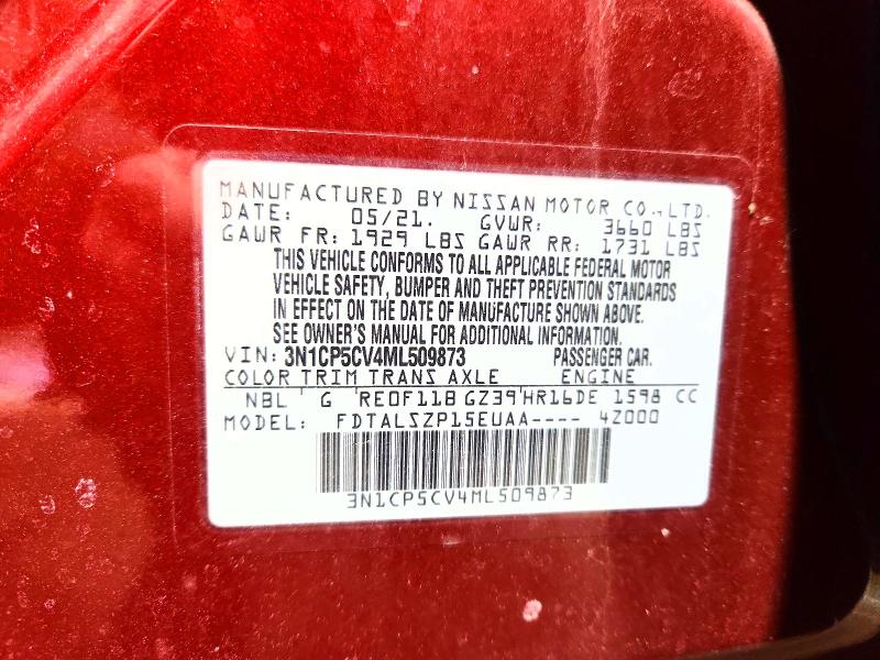Продаж на аукціоні авто 2021 Nissan Kicks, vin: 3N1CP5CV4ML509873, номер лоту: 77500935
