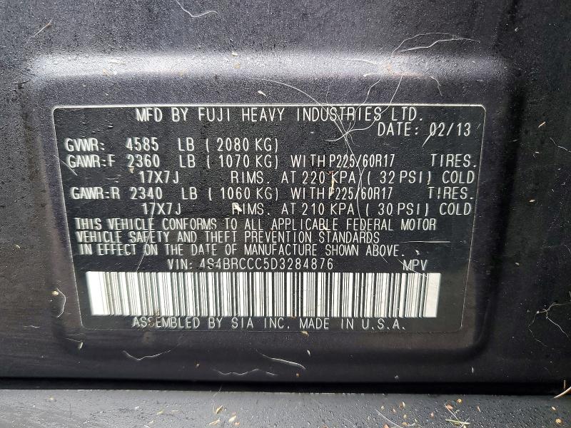 77310255 :رقم المزاد ، 4S4BRCCC5D3284876 vin ، 2013 Subaru Outback مزاد بيع