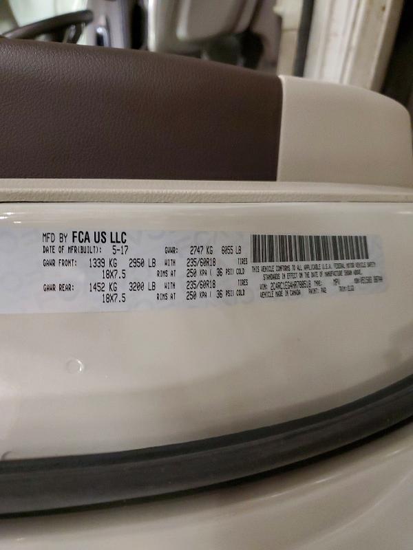 77671305 :رقم المزاد ، 2C4RC1EG4HR788518 vin ، 2017 Chrysler Pacifica مزاد بيع