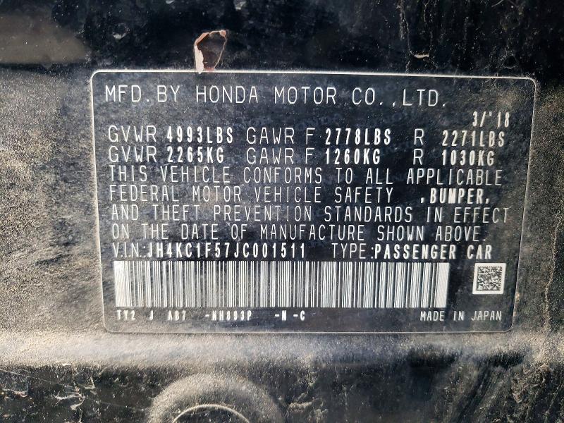 Продаж на аукціоні авто 2018 Acura Rlx, vin: JH4KC1F57JC001511, номер лоту: 77741515
