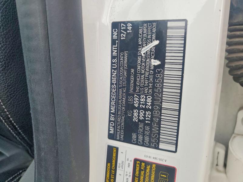 Продажа на аукционе авто 2018 Mercedes-benz C, vin: 55SWF4JB9JU258583, номер лота: 76943385