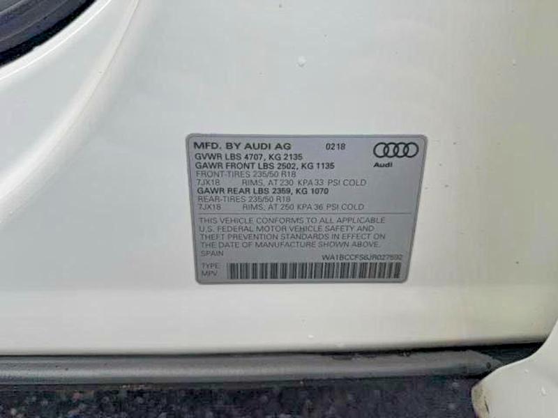 Продаж на аукціоні авто 2018 Audi Q3 Premium, vin: WA1BCCFS6JR027592, номер лоту: 76592055