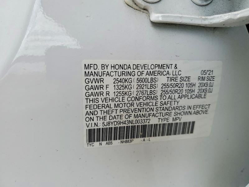 Aukcja sprzedaży 2022 Acura Mdx, vin: 5J8YD9H43NL003372, numer aukcji: 77724265