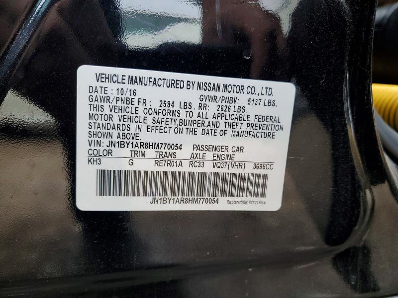 Продаж на аукціоні авто 2017 Infiniti Q70, vin: JN1BY1AR8HM770054, номер лоту: 74828925
