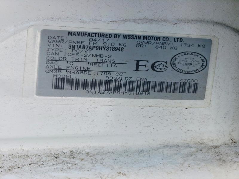 Aukcja sprzedaży 2017 Nissan Sentra, vin: 3N1AB7AP9HY318948, numer aukcji: 76804675