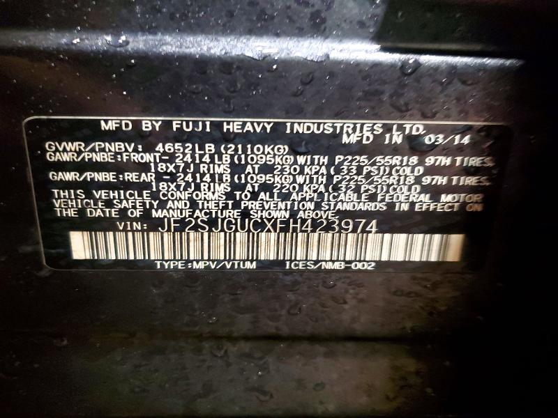 Продажа на аукционе авто 2015 Subaru Forester, vin: JF2SJGUCXFH423974, номер лота: 77749905