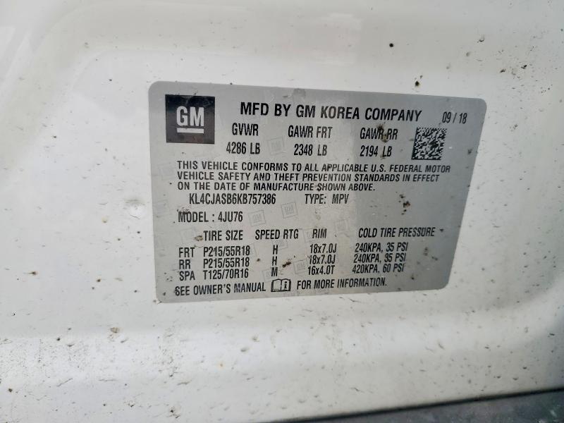 Продаж на аукціоні авто 2019 Buick Encore, vin: KL4CJASB6KB757386, номер лоту: 77244115