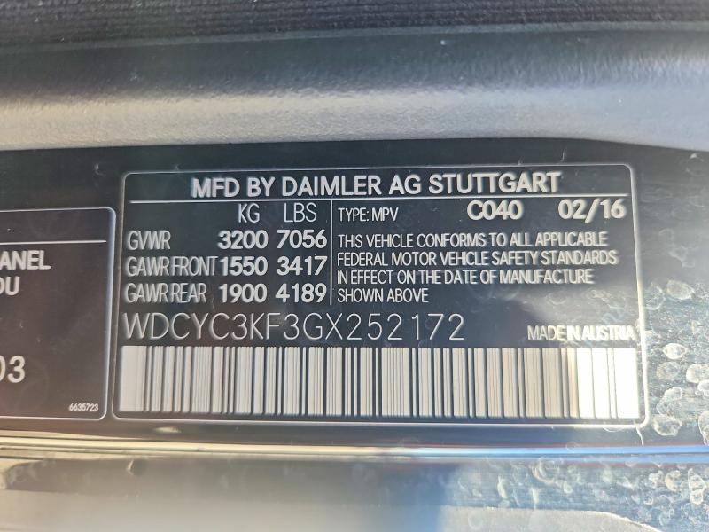 Продаж на аукціоні авто 2016 Mercedes-benz G, vin: WDCYC3KF3GX252172, номер лоту: 78282925