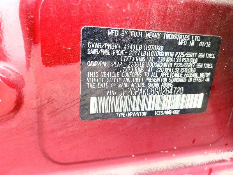 Продаж на аукціоні авто 2016 Subaru Crosstrek, vin: JF2GPAKC8GH264720, номер лоту: 79273475