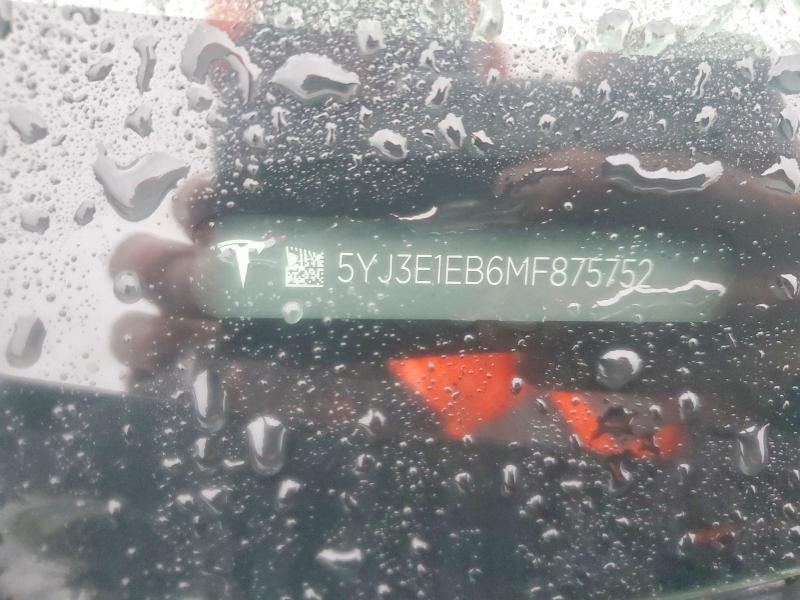 76546265 :رقم المزاد ، 5YJ3E1EB6MF875752 vin ، 2021 Tesla Model 3 مزاد بيع