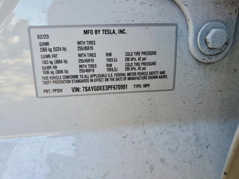 Продажа на аукционе авто 2023 Tesla Model Y, vin: 7SAYGDEE3PF670991, номер лота: 79268505