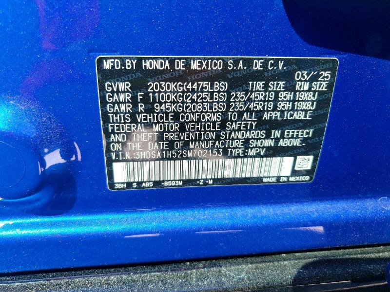 Aukcja sprzedaży 2025 Acura Adx, vin: 3HDSA1H52SM702153, numer aukcji: 78458315