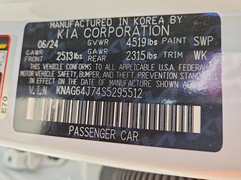 77119705 :رقم المزاد ، KNAG64J74S5295512 vin ، 2025 Kia K5 مزاد بيع
