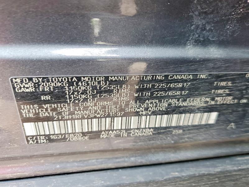 79034075 :رقم المزاد ، 2T3H1RFV3PW271597 vin ، 2023 Toyota Rav4 مزاد بيع
