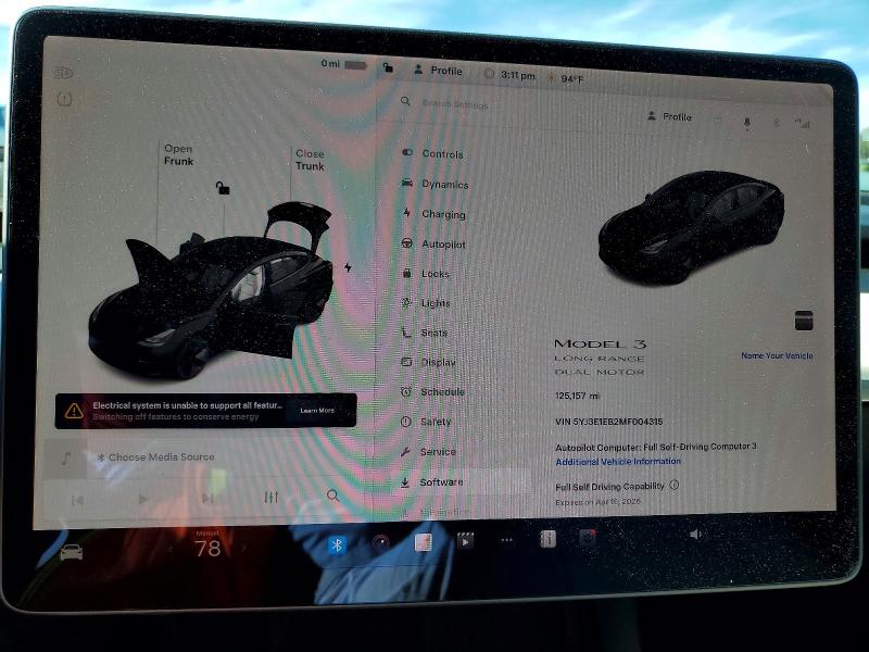 Продажа на аукционе авто 2021 Tesla Model 3, vin: 5YJ3E1EB2MF004315, номер лота: 78186495