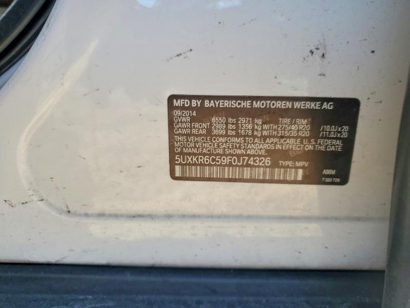 2015 Bmw X5 მანქანა იყიდება აუქციონზე, vin: 5UXKR6C59F0J74326, აუქციონის ნომერი: 78238365