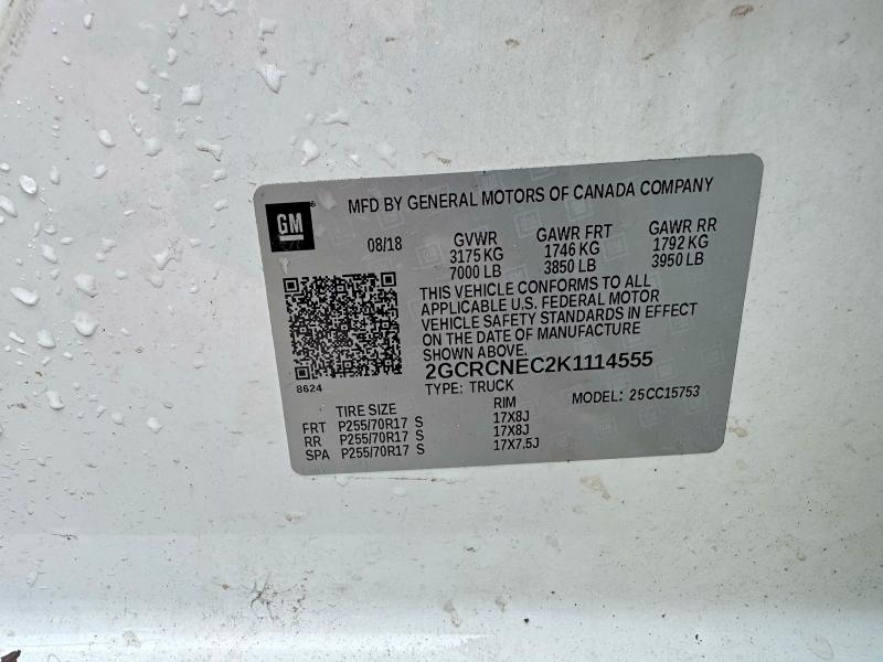 Aukcja sprzedaży 2019 Chevrolet Silverado, vin: 2GCRCNEC2K1114555, numer aukcji: 78299655