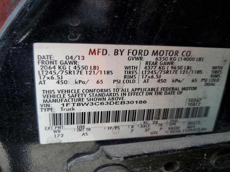49992106 :رقم المزاد ، 1FT8W3C63DEB30186 vin ، 2013 Ford F350 مزاد بيع