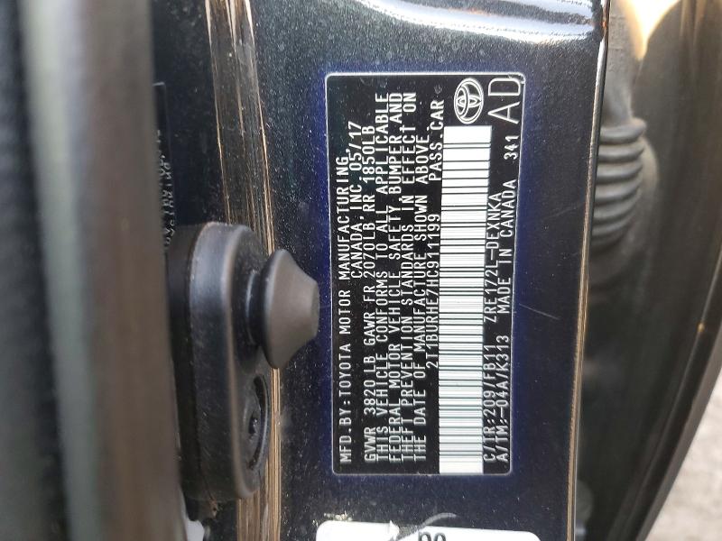 76872735 :رقم المزاد ، 2T1BURHE7HC911199 vin ، 2017 Toyota Corolla مزاد بيع