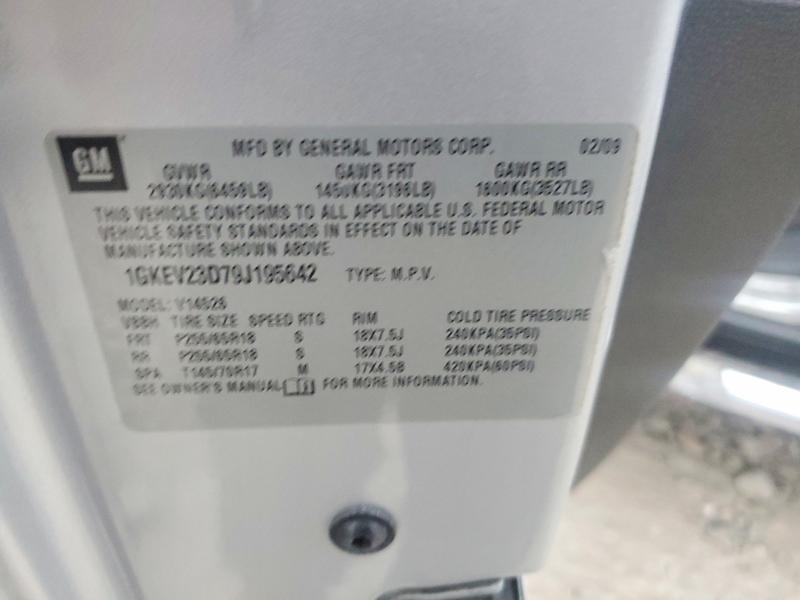 77969215 :رقم المزاد ، 1GKEV23D79J195642 vin ، 2009 Gmc Acadia مزاد بيع