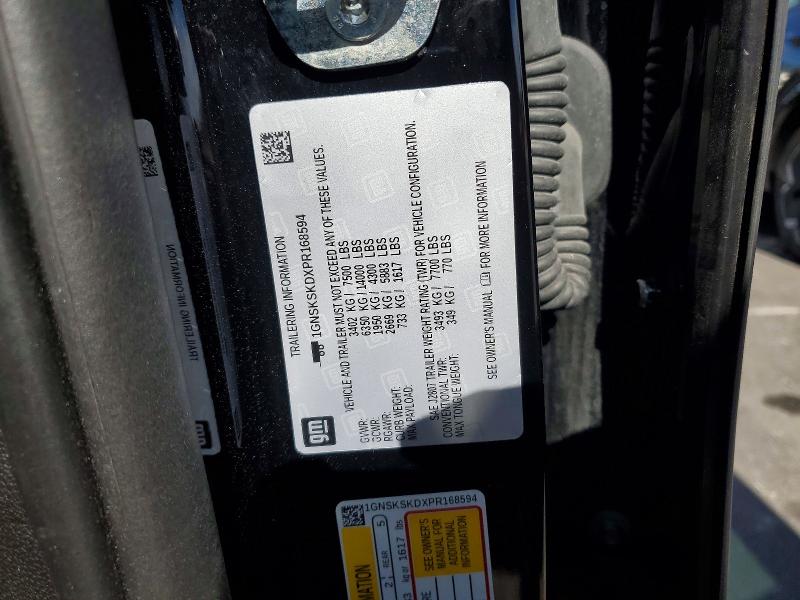 Продажа на аукционе авто 2023 Chevrolet Tahoe, vin: 1GNSKSKDXPR168594, номер лота: 77529475