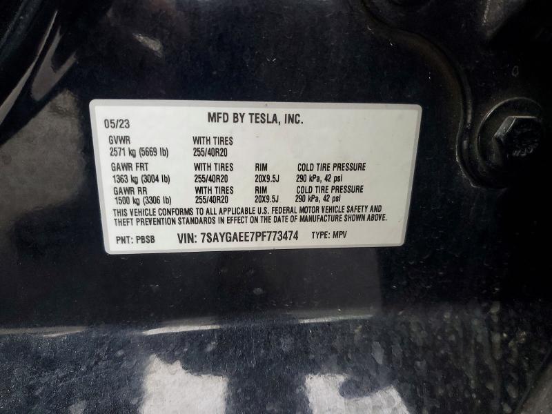 Aukcja sprzedaży 2023 Tesla Model Y, vin: 7SAYGAEE7PF773474, numer aukcji: 75533325