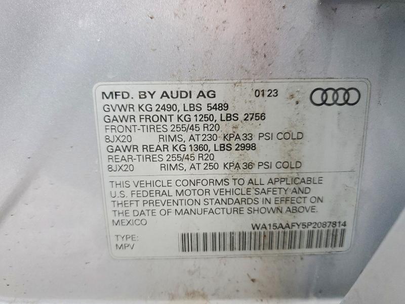 Продажа на аукционе авто 2023 Audi Q5, vin: WA15AAFY5P2087814, номер лота: 77007985