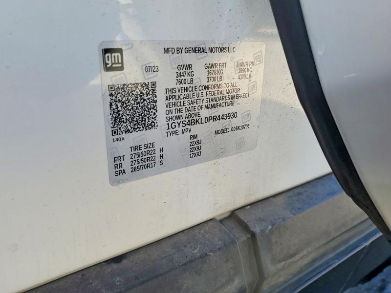 2023 Cadillac Escalade მანქანა იყიდება აუქციონზე, vin: 1GYS4BKL0PR443930, აუქციონის ნომერი: 79033565