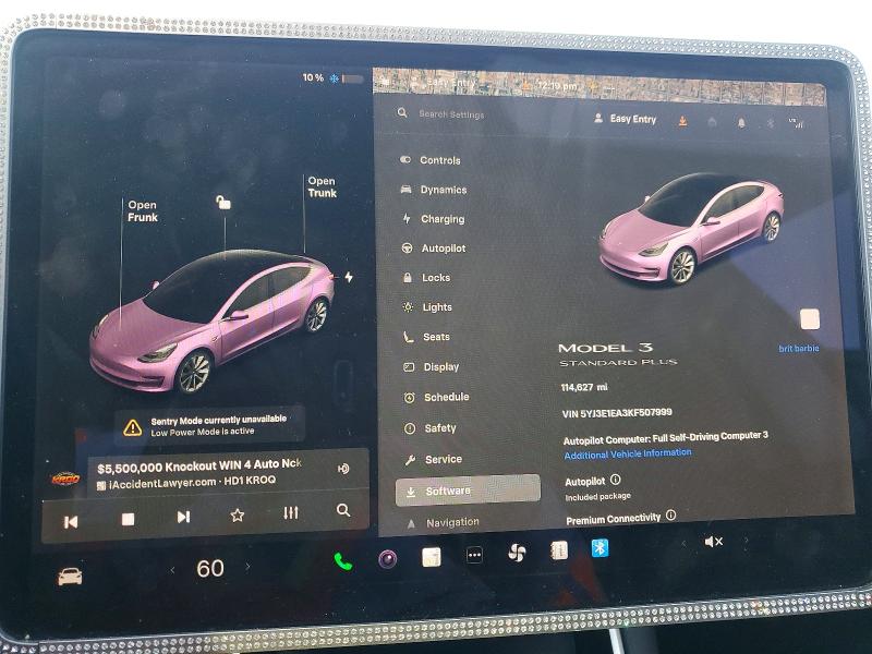 77560855 :رقم المزاد ، 5YJ3E1EA3KF507999 vin ، 2019 Tesla Model 3 مزاد بيع