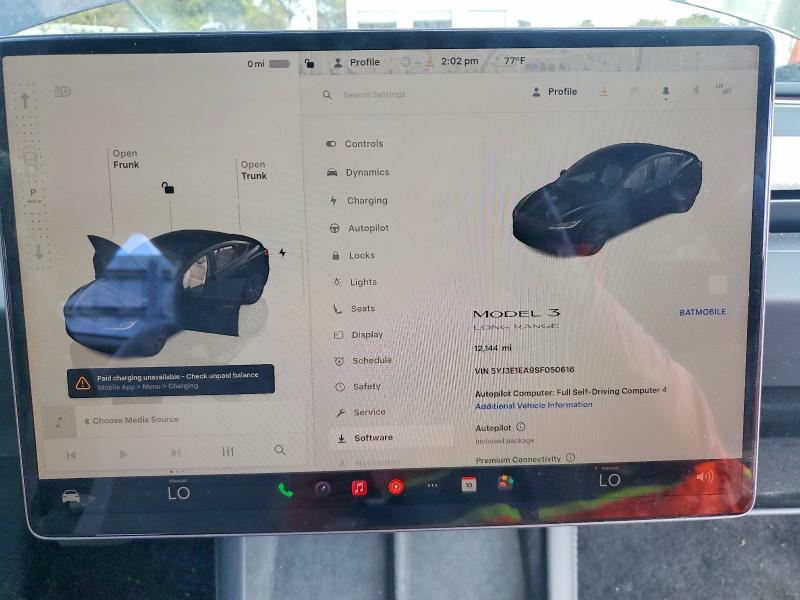 Продаж на аукціоні авто 2025 Tesla Model 3, vin: 5YJ3E1EA9SF050616, номер лоту: 75723115