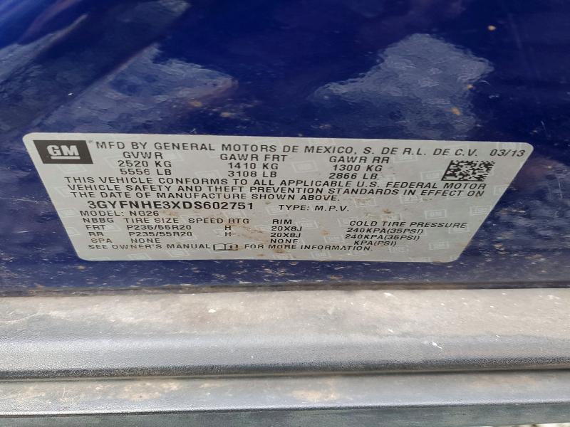 Продаж на аукціоні авто 2013 Cadillac Srx, vin: 3GYFNHE3XDS602751, номер лоту: 78853455