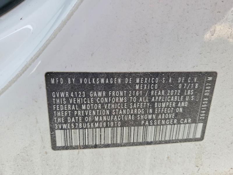 Aukcja sprzedaży 2019 Volkswagen Jetta, vin: 3VWE57BU5KM061910, numer aukcji: 74598845